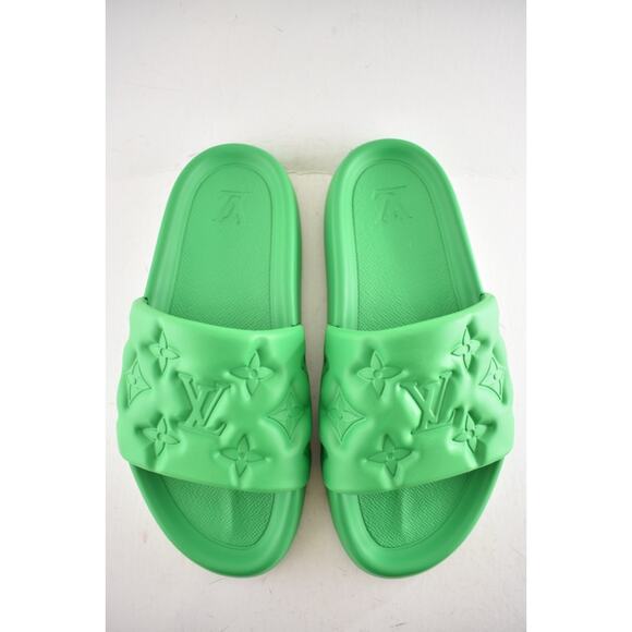 Louis Vuitton Waterfront Mule Bubble Monogram Green Slide Sandal UK 9 US 10 11 - Picture 10 of 14